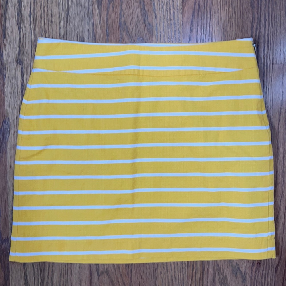 Banana Republic Yellow Striped Pencil Skirt